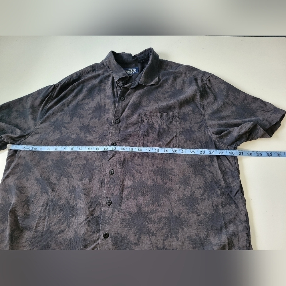 Nat Nast Silk Blend Printed Men's Shirt XXL Black - Picture 8 of 8